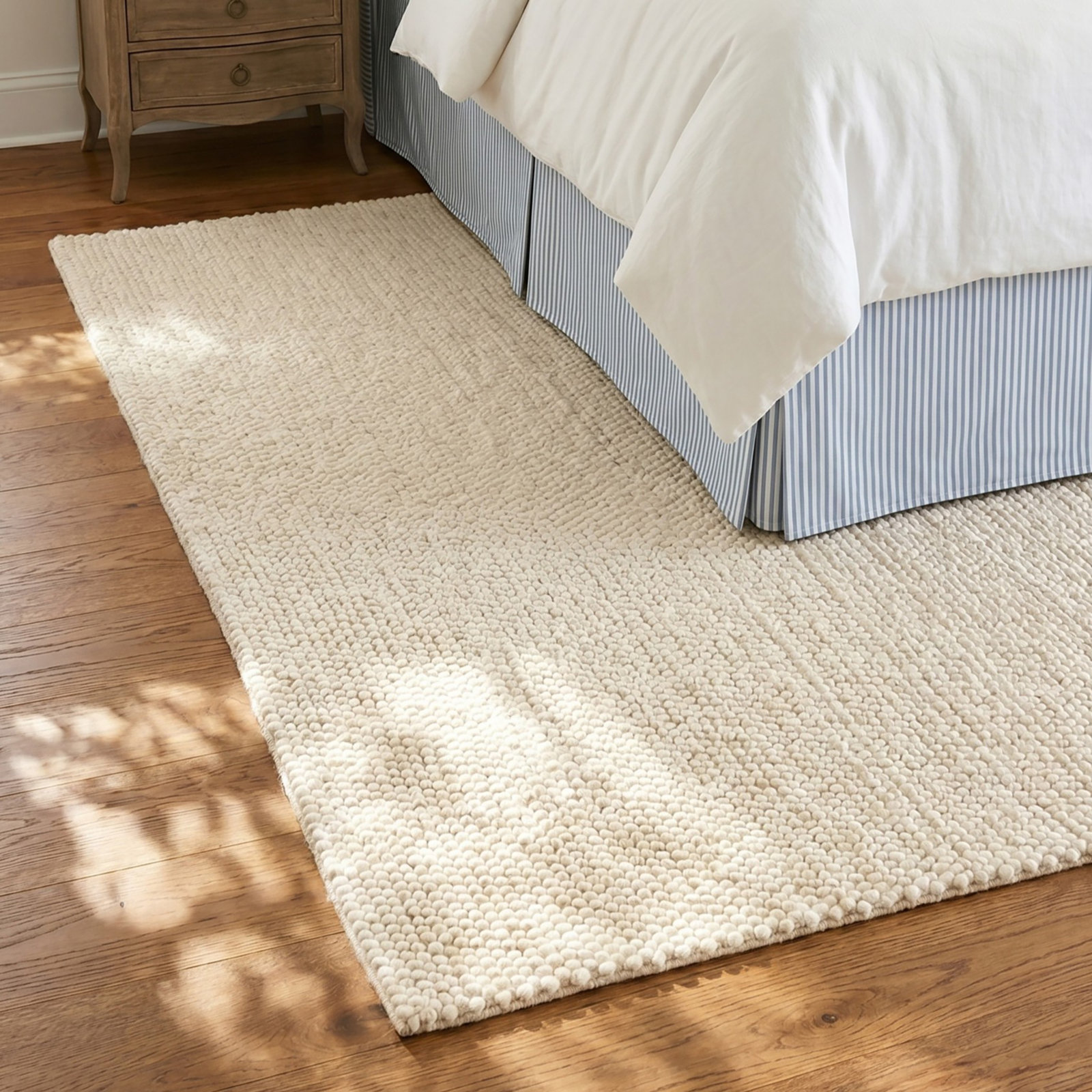 Elle Ivory Hand-Woven Wool Rug, Rectangle 8' x 10'