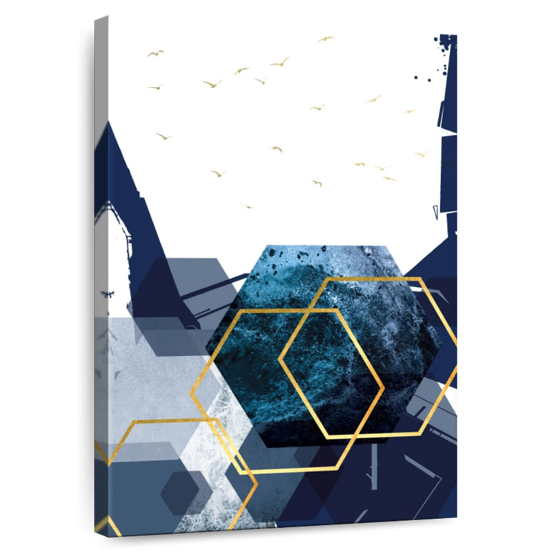 Hexagon Landscape Gold II, 36" H x 24" W
