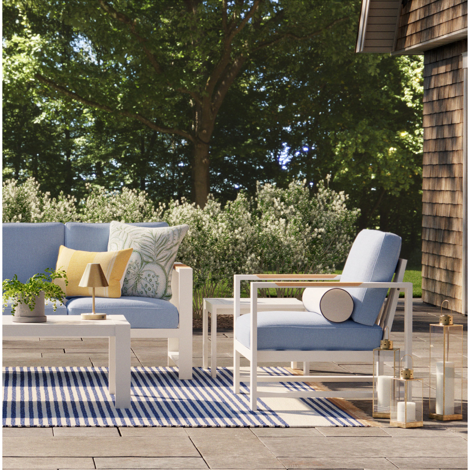 Rivie Indoor/Outdoor Throw Pillow