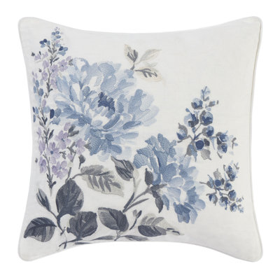 Laura Ashley Chloe Floral Embroidered Throw Pillow