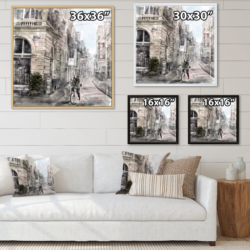 Impression sur toile City, H 30 po x l 30 po x P 1 po, Cadre flottant noir