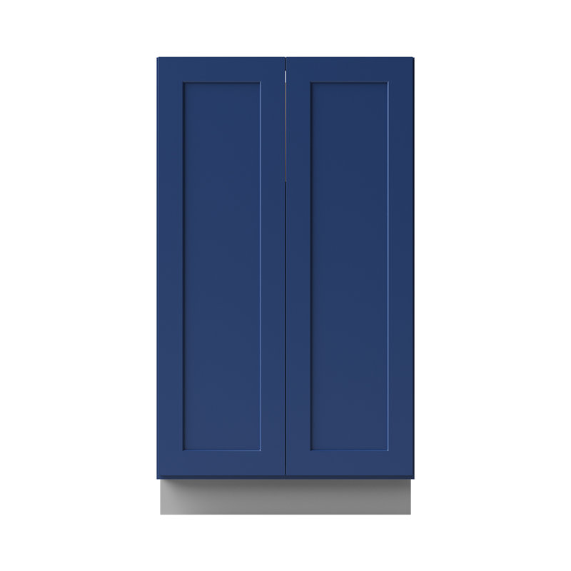 Armoire de cuisine en bois massif prête à assembler, 30", 54", Shaker bleu