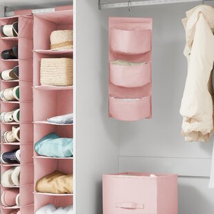 Delta Children 6-Shelf Hanging Storage Unit with 2 Drawers, Barely Pink