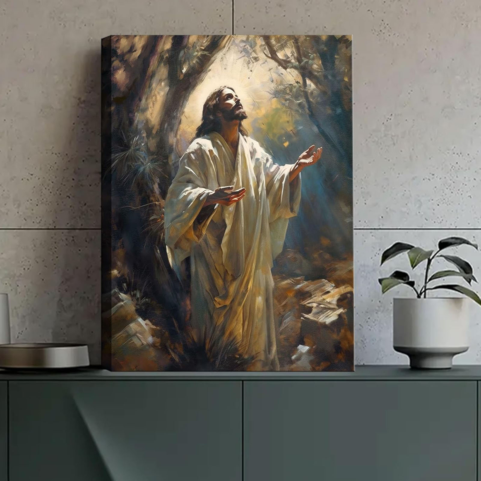 Astoria Grand Jesus Canvas Wall Art Jesus Praying In The Garden Of ...