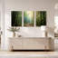 Sunlit Bamboo Forest Path, ensemble de 3 toiles murales vertes-131251952