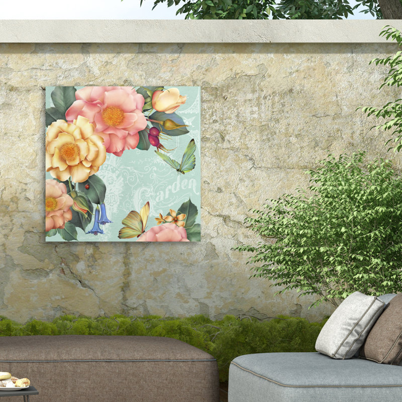 Toile d'extérieur Jean Plout «Summer Gift Garden», H 18 po x l 18 po x P 1,5 po