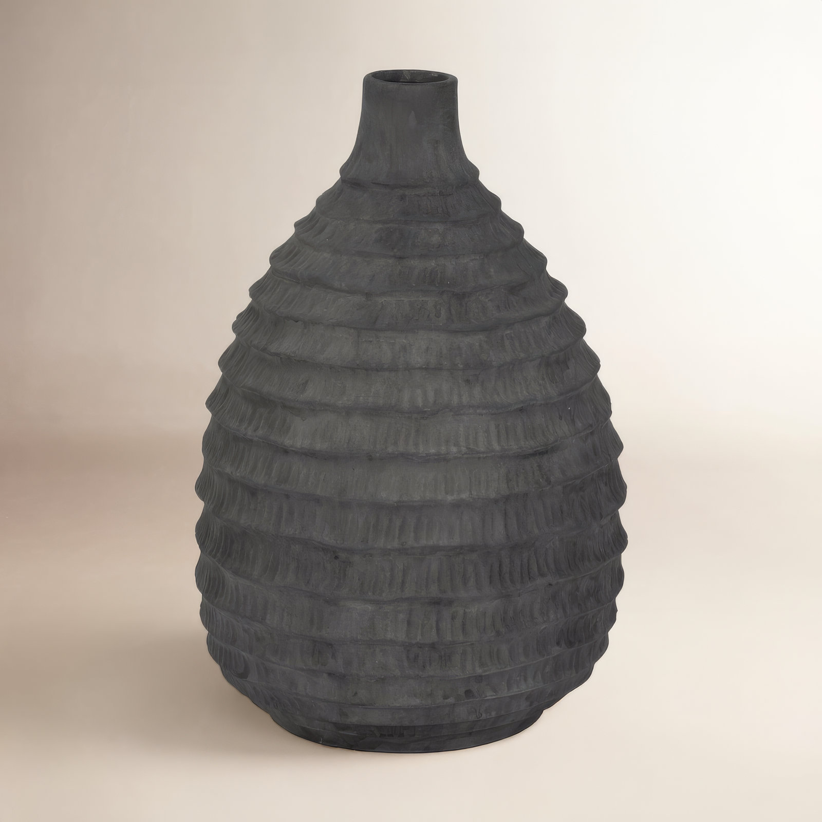Thurgood Faded Ribbed Bulbous Vase, 15" H x 9" W x 9" D