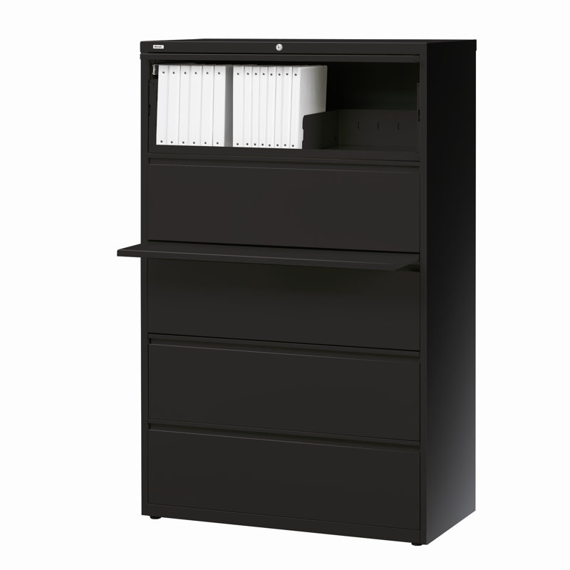 30'' Wide 5 -Drawer Steel File Cabinet, Black