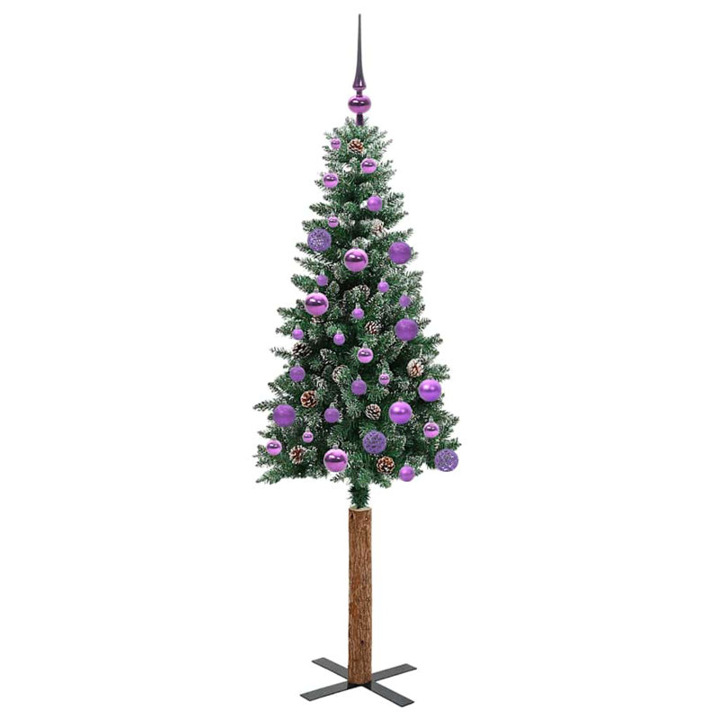 Slim Christmas Tree with 150 LEDs, Purple, 4.92' H