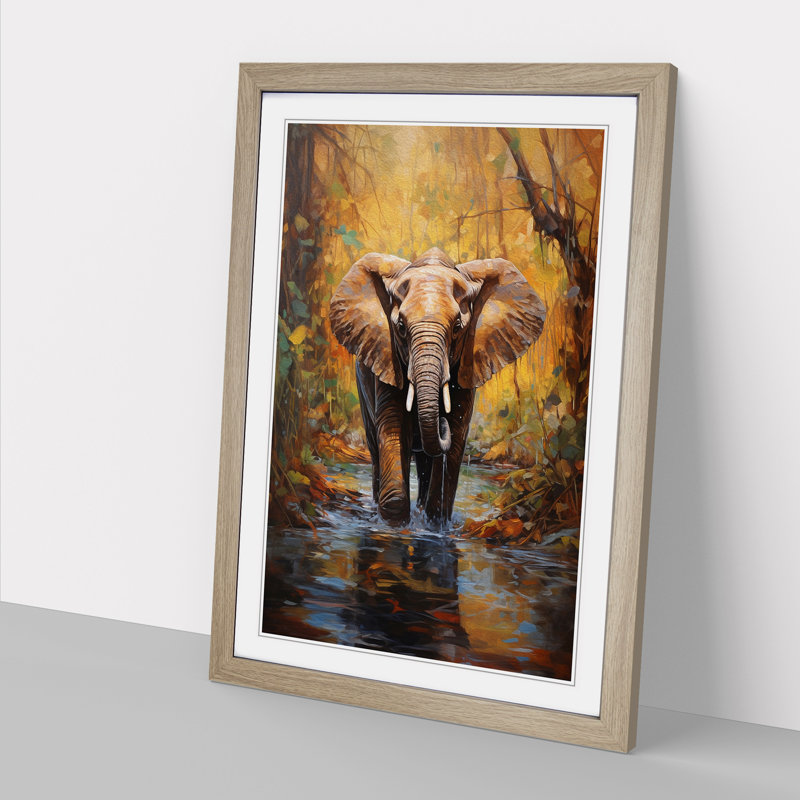 Elephant Impressionism - Framed Print