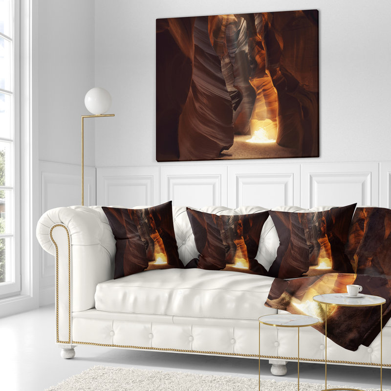 Coussin Sunbeam In Antelope Canyon, 16 po x 1 po, Coussin décoratif