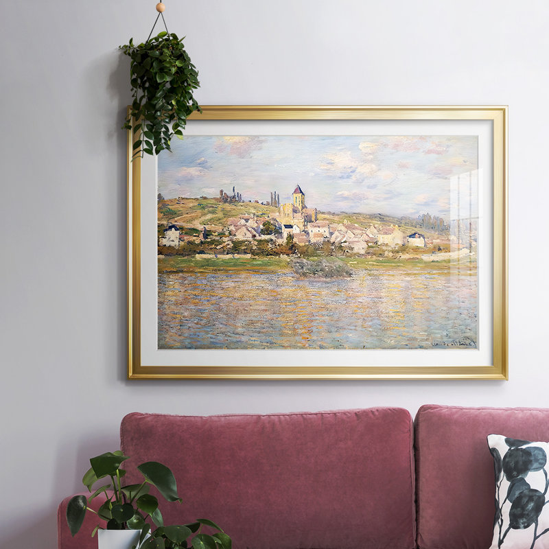 Claude Monet, reproduction d'art encadrée sur papier, Encadrement doré, H 30 po x l 44 po x P 1,5 po