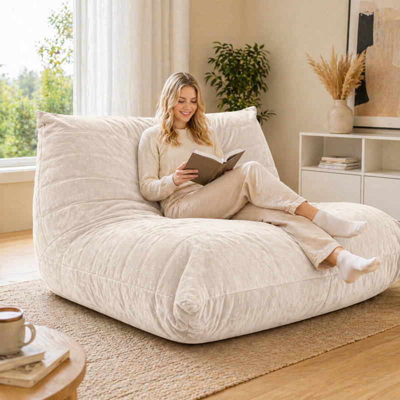 Fauteuil à billes - Canapé d'angle, Fauteuil à billes Fireside, White Fabric