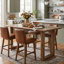 Table de salle à manger à hauteur de comptoir de 63 po en bois massif, table de cuisine rustique moderne de style campagnard avec pieds en forme de U, 4 à 6 places pour la salle à manger et la maison