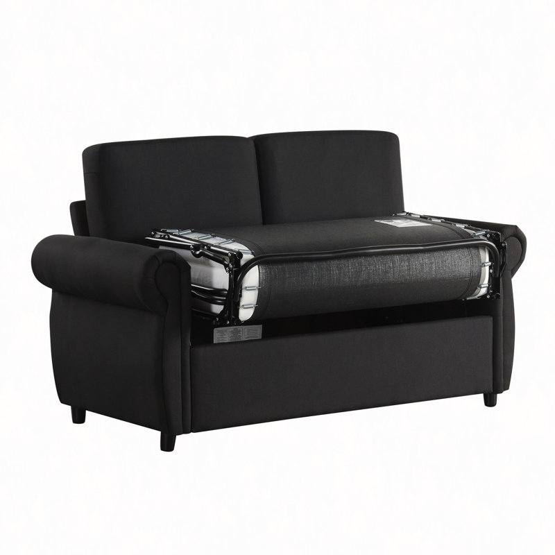 Canapé-lit 57,9 po avec matelas à mémoire de forme et deux ports USB Orisfur, Noir