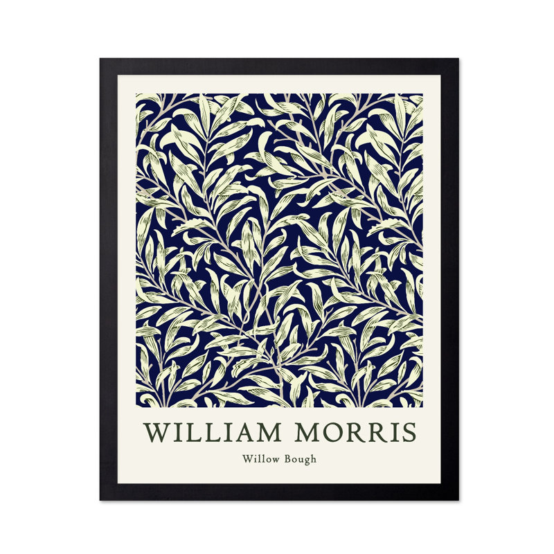 William Morris - Willow Bough No2, Black Framed, Poster, 18"H x 24"W