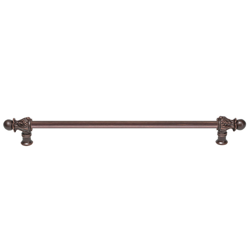 Acanthus 22 inches c.c. with 1/2 round smooth bar long pull Romanesque style in Oil Rub Bronze, 22", Oil Rubbed Bronze
