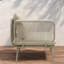 Chaises longues de patio modernes, structure métallique en corde, siège beige compact pour patio