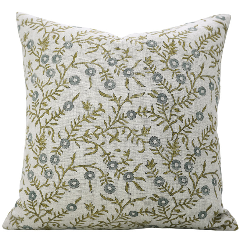 Housse de coussin Fabcline, Carrée, Bleu, H 26 po x l 26 po