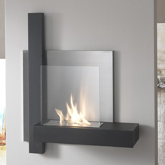 stones 72 cm W Black Bio-Ethanol Fireplace with 6.7 BTU