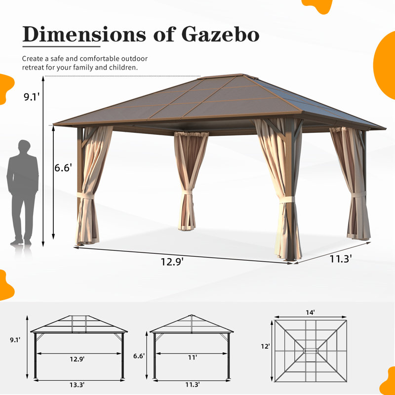 Florence 12 ft Permanent Metal Gazebo