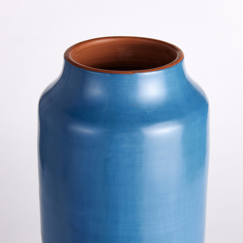 Lucela Handmade Terracotta Table Vase, Azure