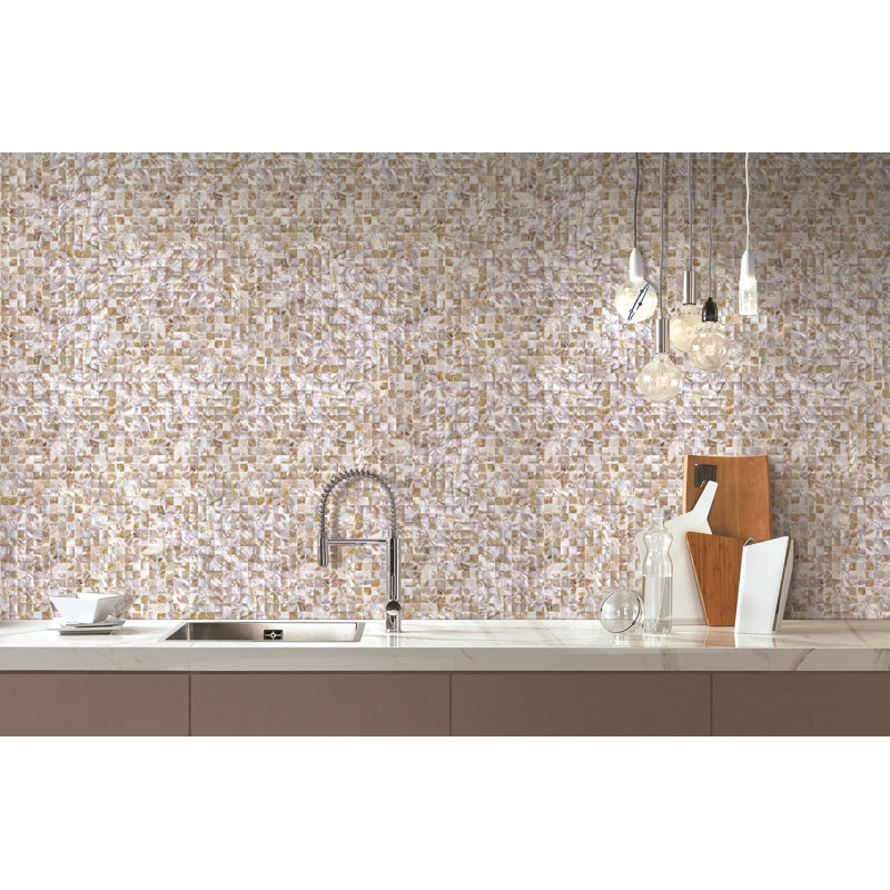 Carreau de mosaïque murale 0,75 "x 0,75", Beige