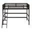 Lit mezzanine simple en bois massif avec espace intégré