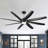 72" 8 - Blade Large Dimmable LED Ceiling Fan With Light And Remote Control, Modern Indoor Outdoor Ceiling Fan For Living Room Bedroom Patio, Quiet 6 Speed Reversible DC Motor, 3 Color Temperatures, Downrod Mount, Sloped Ceiling Compatible-1878496683
