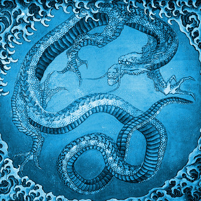 Décalcomanie murale amovible dragon japonaise