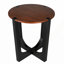 Table d'appoint en bois d'acacia massif avec plateau circulaire et base minimaliste, parfaite pour un décor moderne et rustique
