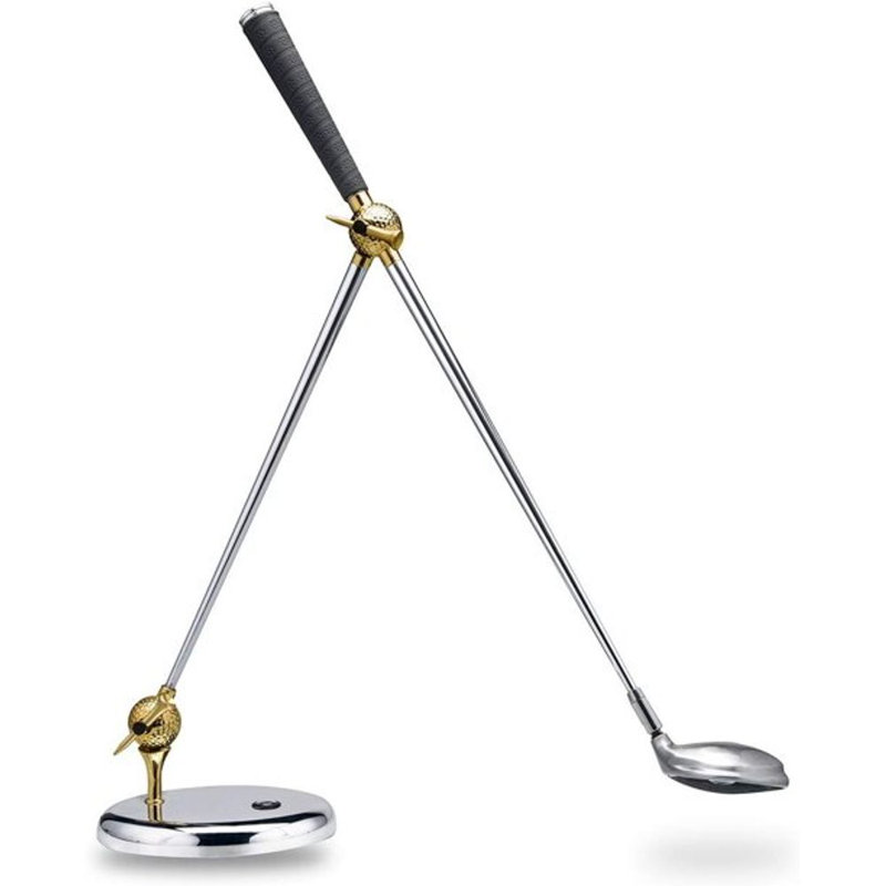 Lampe de bureau argentée 27 po Ayled, Or