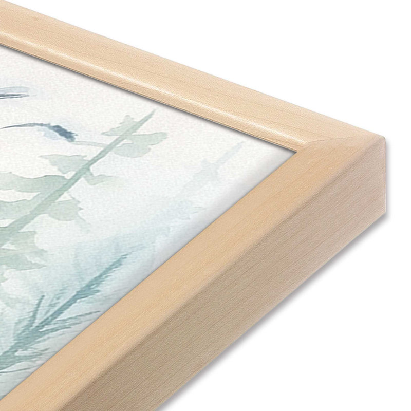 Oiseaux des bois dans la brume I, Érable brut encadré, H 21,75 po x l 21,75 po
