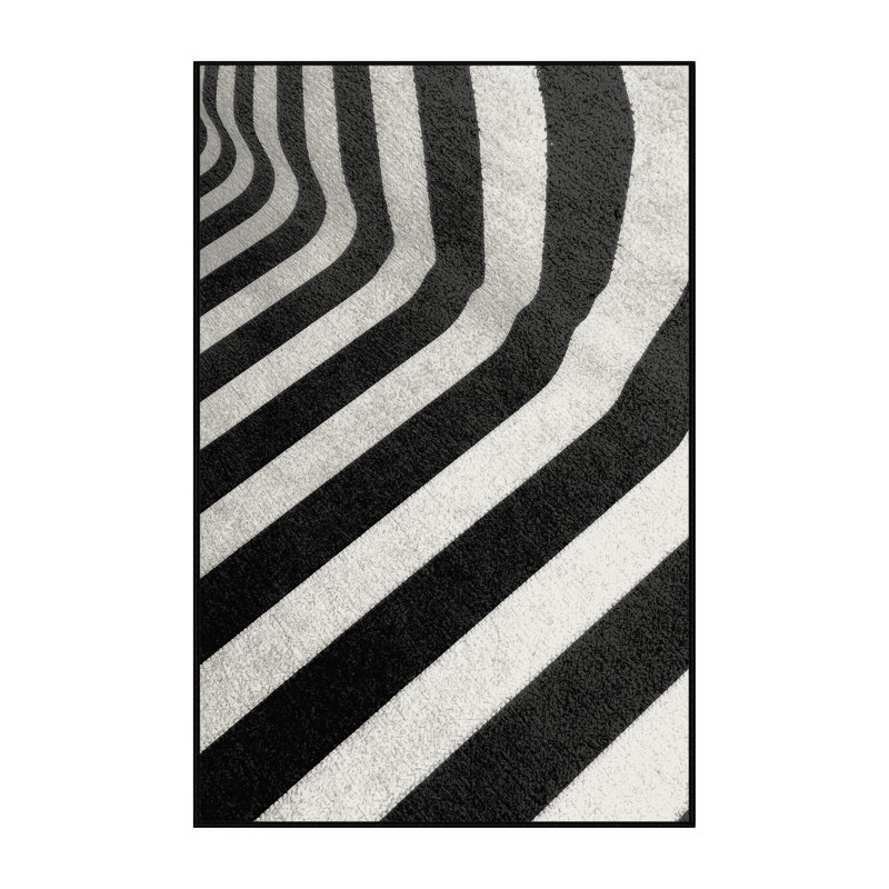 Tapis gris moelleux à rayures douces et douces Elbridge, 2 x 5