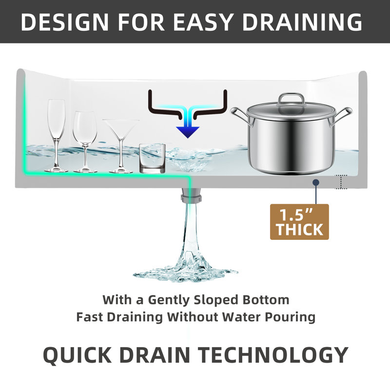 Fireclay Drop-in Kitchen Sink Undermount Farmhouse Sink Single Bowl  Farm Sink in White with Accessory Kits
