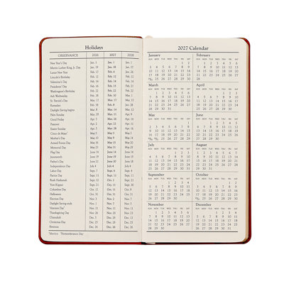 2027 6" Pocket Goatskin Leather Datebook