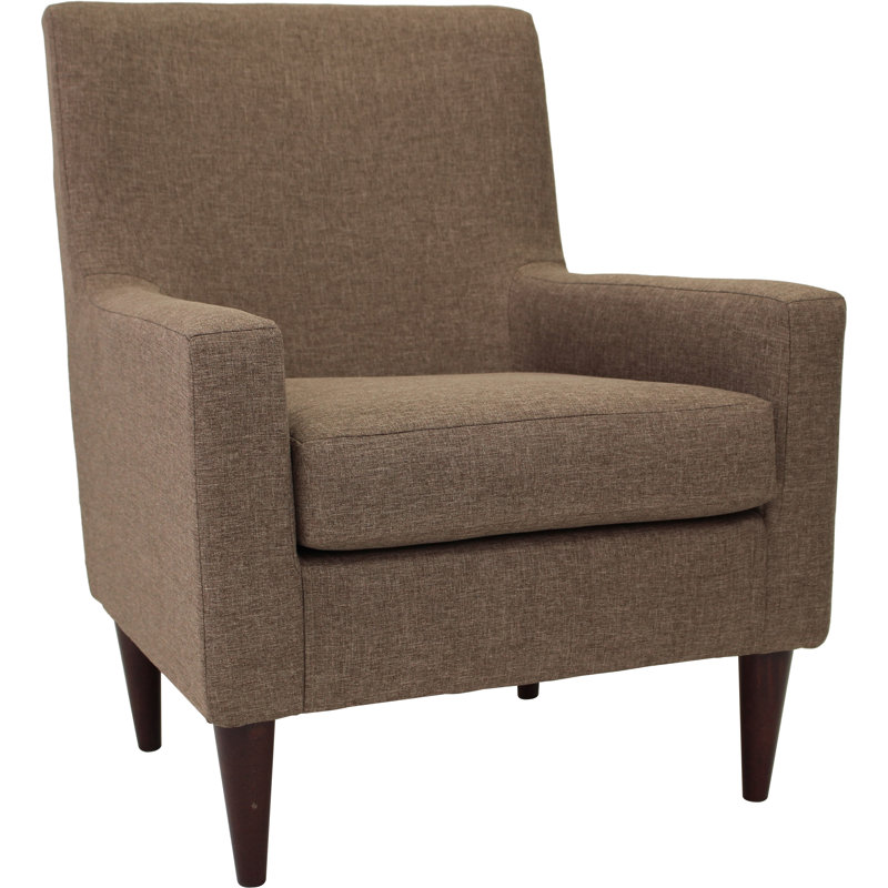 Donham Upholstered Armchair, Pecan Microsuede, Black