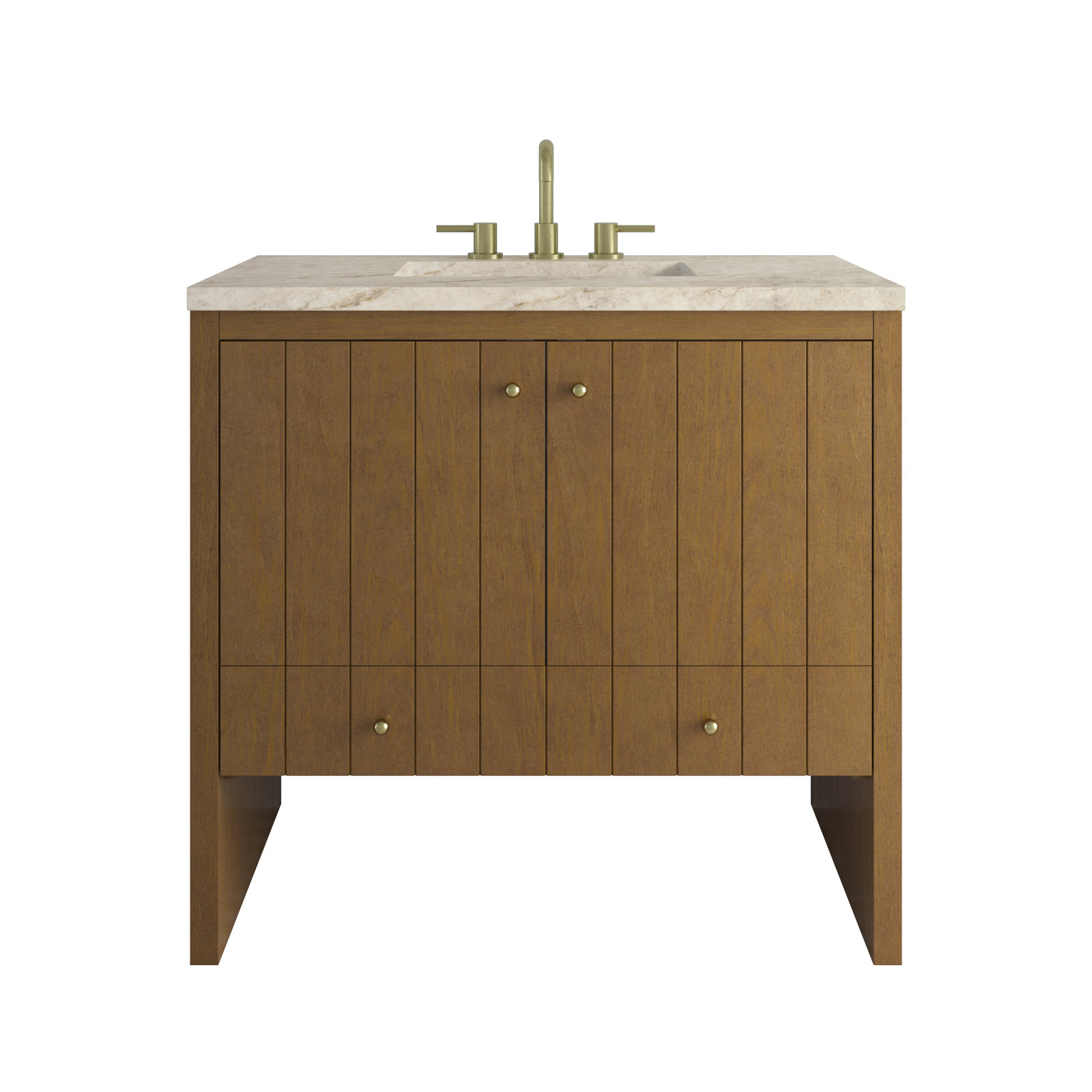 Hudson 36'' Single Bathroom Vanity, 8" Widespread, Tajnar, Honey Oak
