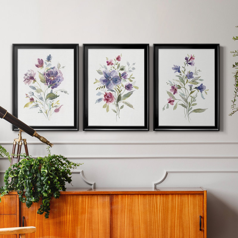 «Color Variety I», ensemble de 3 cadres photo, H 26,5 po x l 109,5 po x P 1,5 po, Toile avec cadre noir