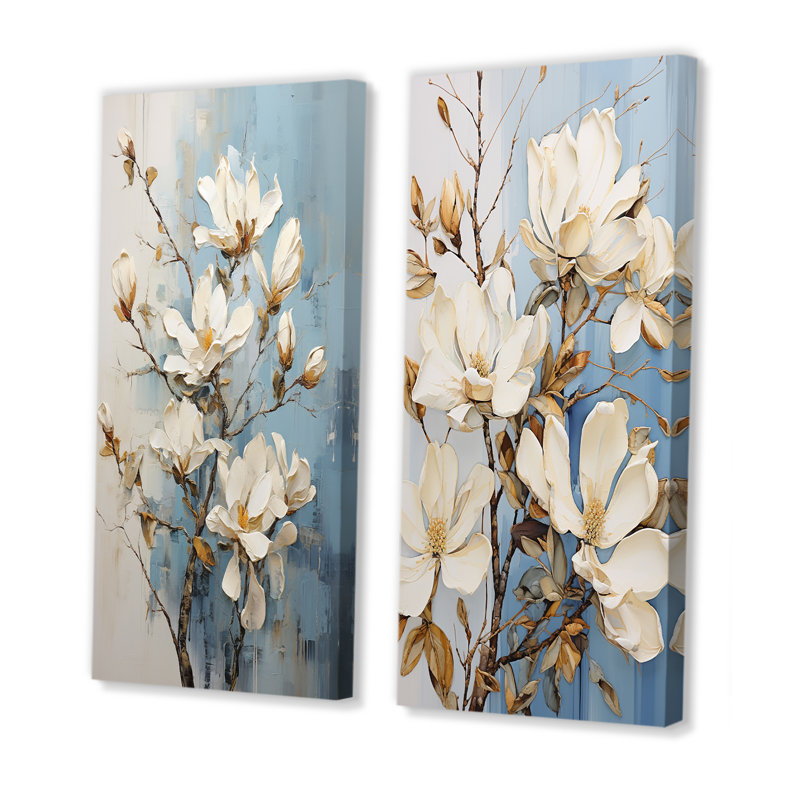 Magnifique ensemble de 2 impressions sur toile Magnolia - Magnolias, Toile tendue, H 28 po x l 25 po