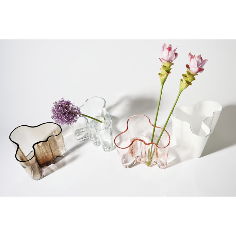 Aalto Glass Table Vase, 6.3" H x 8.19" W x 9" D, Linen