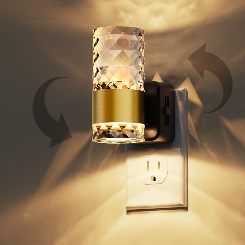 Single Diamond Pattern Night Light With 3000K Warm Glow And Smooth 20-Step Dimmer