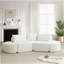 Boneless 106.3-Inch V-Shaped Modular Sofa Set With Chenille Fabric, Throw Pillows And Curved Ottomans For Versatile Seating Solutions.-1205518499-1205518501