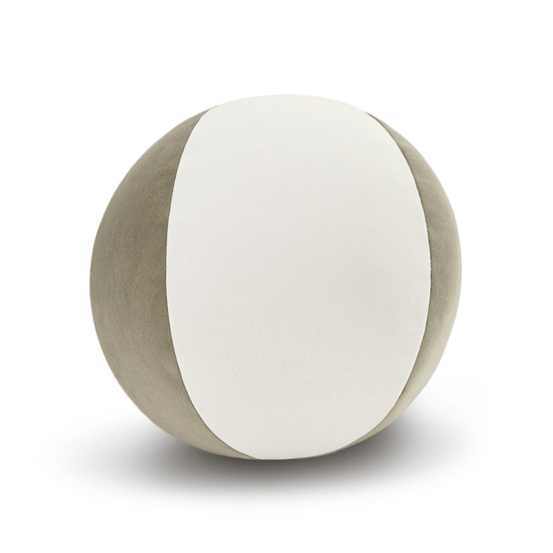 Posh Ball II Circular Pillow Cover & Insert, Stone