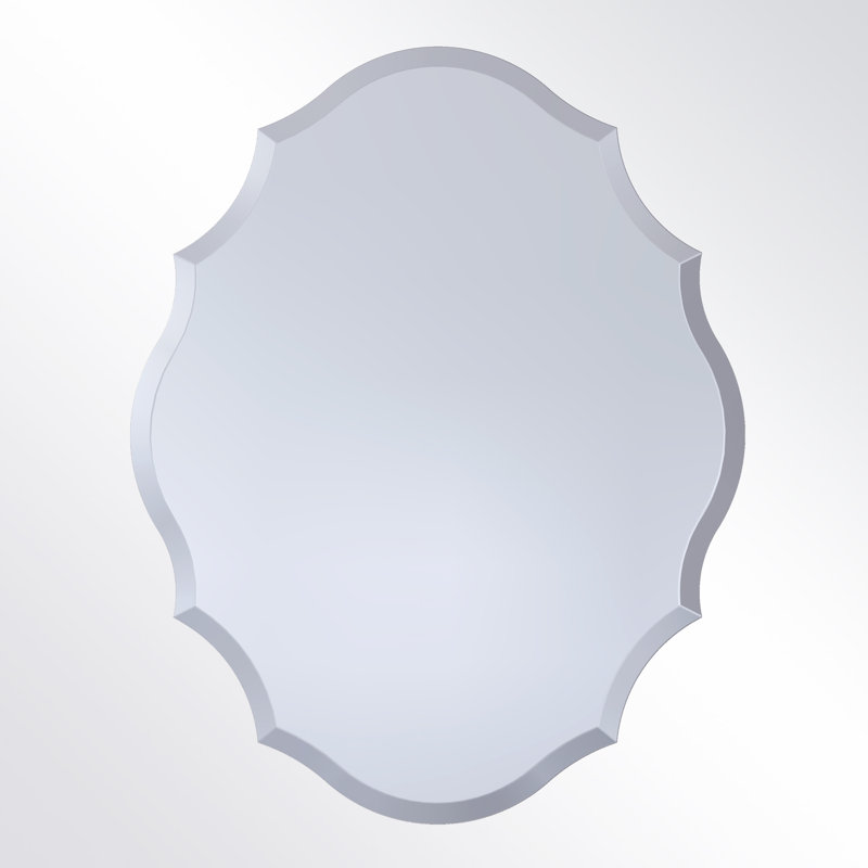 Miroir d'appoint mural biseauté festonné sans cadre, 28 po x 22 po