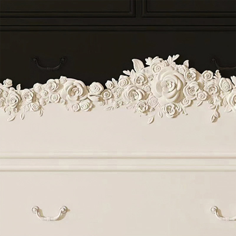 Buffet décoratif rétro en bois massif noir