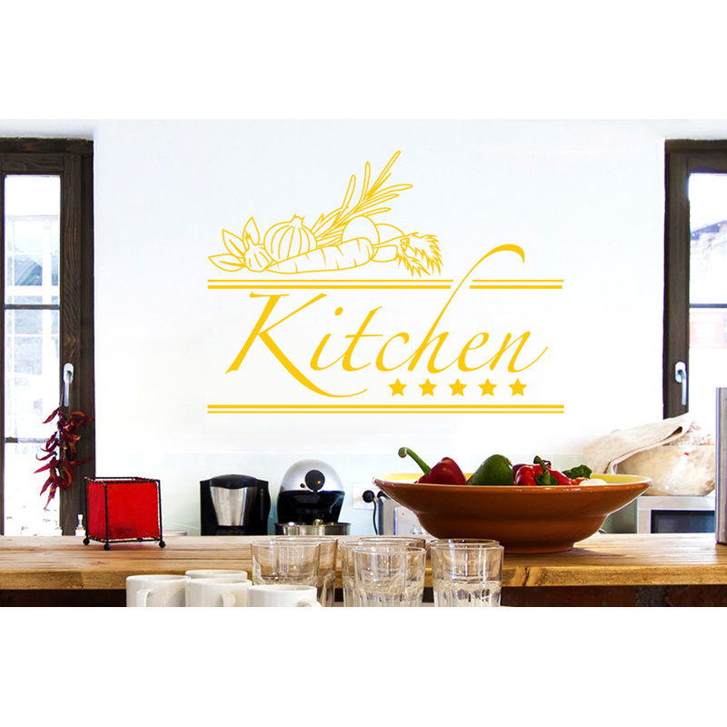 Food & Beverage Non-Wall Damaging Wall Decal, Large, Dark Yellow