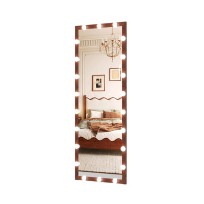 Hollywood Full Length Mirror With Lights Full Body Vanity Mirror With 3 Color Modes Wall Lighted  Standing Floor Mirror For Dressing Room Bedroom Hotel Touch Control 62.6"X23.3"