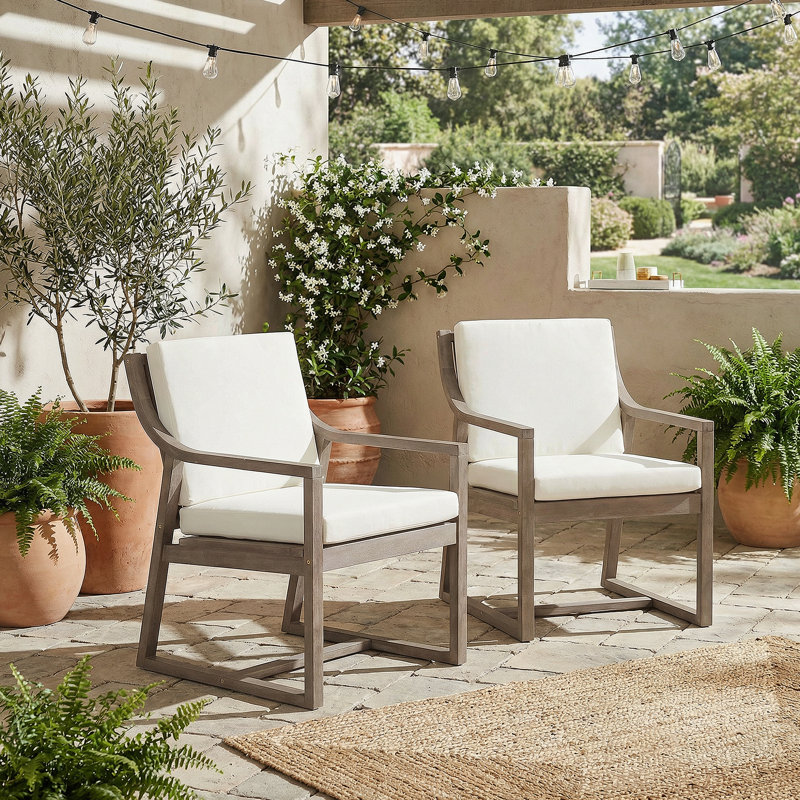 Ensemble de chaises d'extérieur Ensemble de chaises pour l'extérieur, patio, jardin, bois brun noir et coussin beige