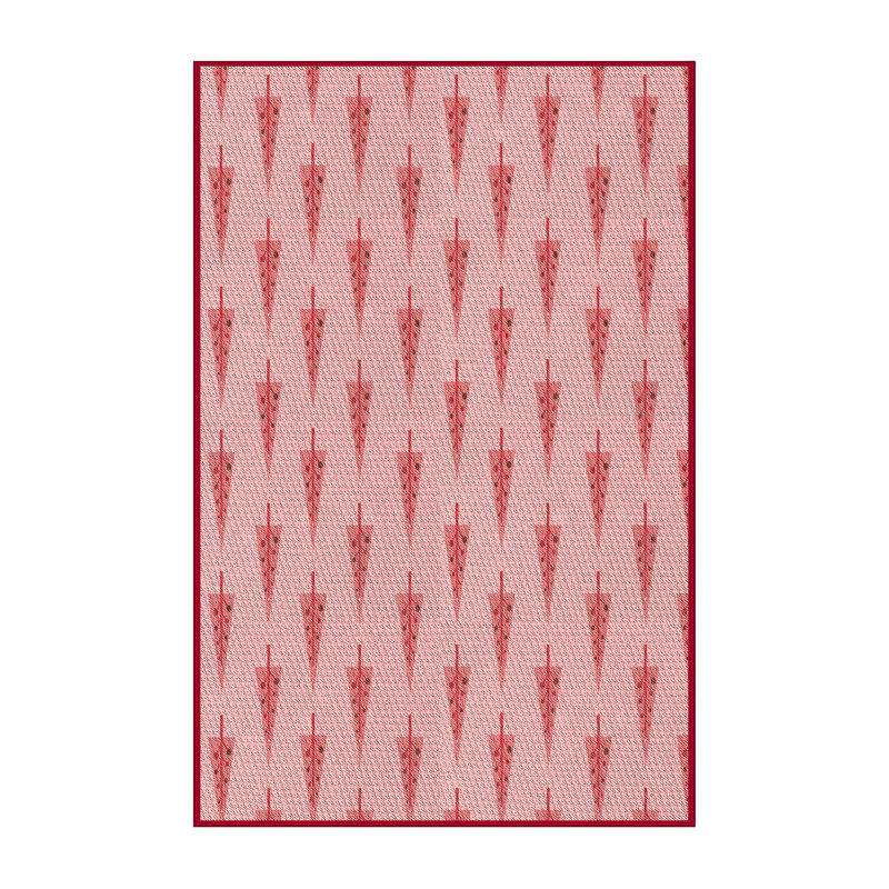 Tapis rouge tissé à la machine 2 pi x 3 pi rouge